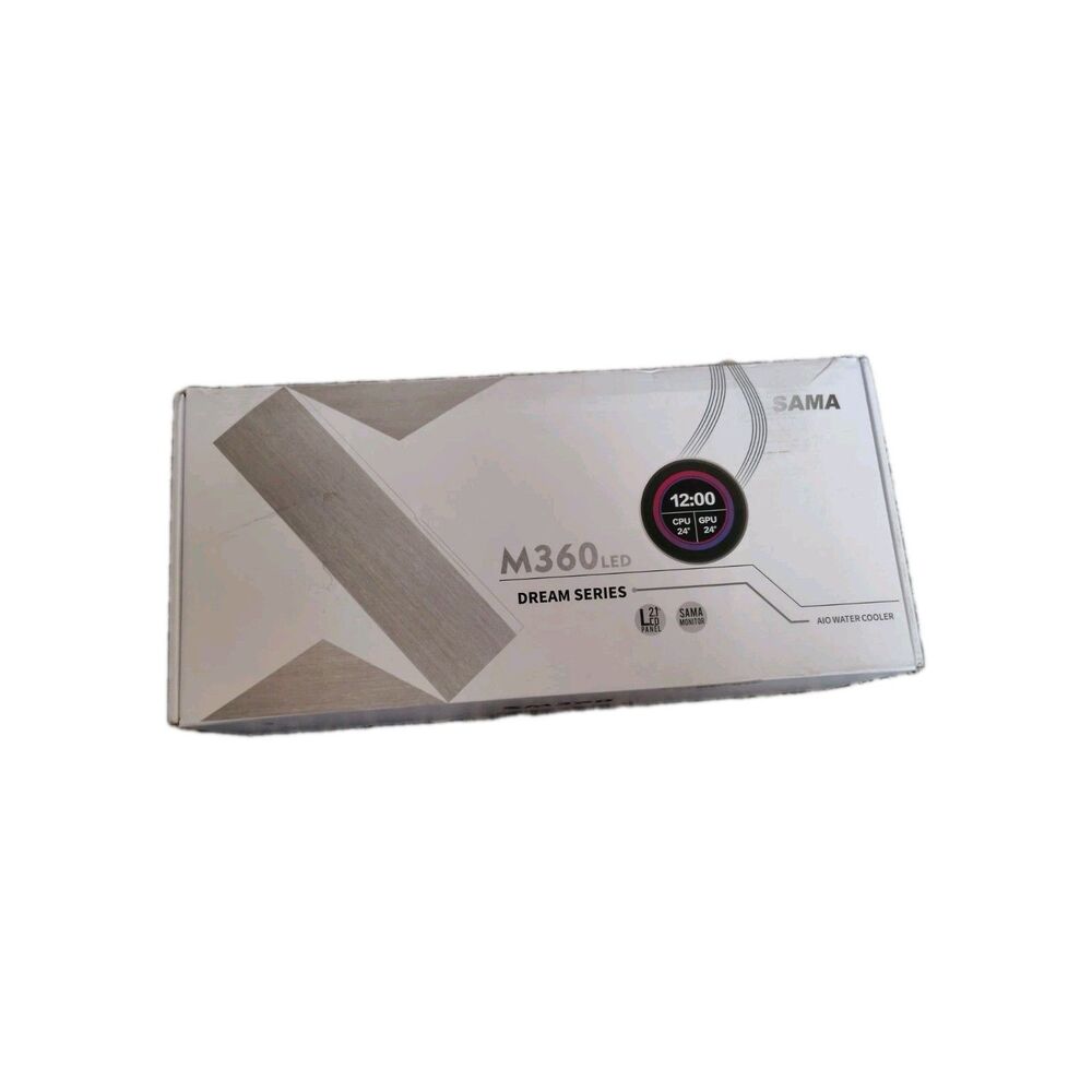 SAMA SM360 LED Dream Series AIO 360mm Liquid Cooler 2.8in Display - 3 Fans White